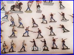 Nice Vintage Lot Of 60+ Pieces Lead CIVIL War Blue & Gray Figures