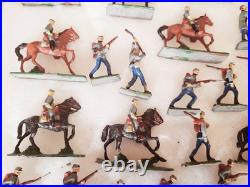 Nice Vintage Lot Of 60+ Pieces Lead CIVIL War Blue & Gray Figures