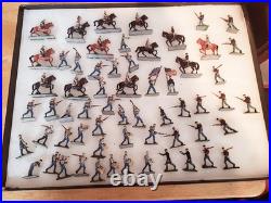 Nice Vintage Lot Of 60+ Pieces Lead CIVIL War Blue & Gray Figures