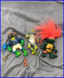 Ninja Turtles Vintage Lot of Action Figures with Troll + Accessories vintage toy