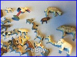 Noah's Ark 86 pieces, Erzgebirge Putz German wooden animals / personnages