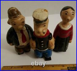 POPEYE, OLIVE OYL & WIMPY Rare 1929 Composite wooden RAMP WALKERS Thimble Theater
