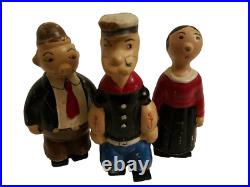 POPEYE, OLIVE OYL & WIMPY Rare 1929 Composite wooden RAMP WALKERS Thimble Theater
