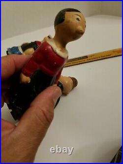 POPEYE, OLIVE OYL & WIMPY Rare 1929 Composite wooden RAMP WALKERS Thimble Theater