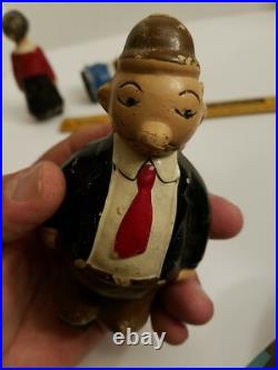 POPEYE, OLIVE OYL & WIMPY Rare 1929 Composite wooden RAMP WALKERS Thimble Theater