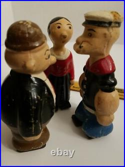 POPEYE, OLIVE OYL & WIMPY Rare 1929 Composite wooden RAMP WALKERS Thimble Theater