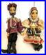 Pair of Vintage 1990s Czech Marionettes Handmade Figures and Costumes
