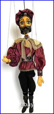 Pair of Vintage 1990s Czech Marionettes Handmade Figures and Costumes