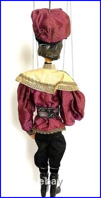 Pair of Vintage 1990s Czech Marionettes Handmade Figures and Costumes