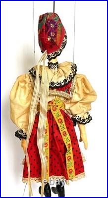 Pair of Vintage 1990s Czech Marionettes Handmade Figures and Costumes