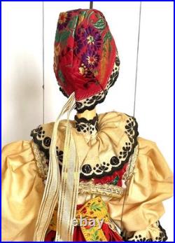 Pair of Vintage 1990s Czech Marionettes Handmade Figures and Costumes