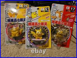 Pikachu & Raichu Rare 90s Vintage Pokemon Figure TOMY Toy 3 x Brand New