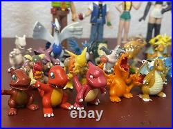 Pokemon Tomy Lot of 30 1999 90s Vintage Toys Figures Ash Brock Misty Gengar Mew