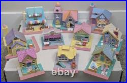 Polly Pocket POLLYVILLE Lot of 10 Buildings Only Bluebird 1993 No Figures