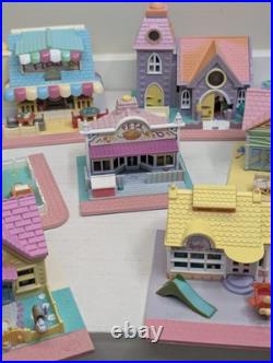Polly Pocket POLLYVILLE Lot of 10 Buildings Only Bluebird 1993 No Figures