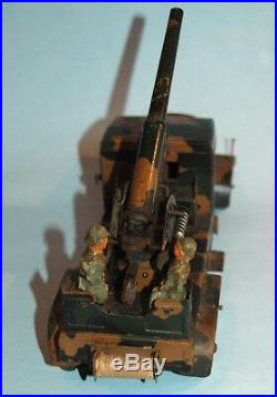 RARE 1930s TIPPCO Germany 11 Anti Aircraft Gun TRUCK clockwork 2 WW2 figures