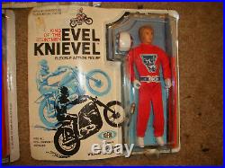 RARE 3 SET Evel Knievel Action Figure Doll, white, red, blue mint on CARD NRFB