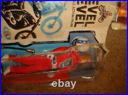 RARE 3 SET Evel Knievel Action Figure Doll, white, red, blue mint on CARD NRFB