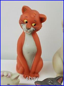 RARE Disney Aristocats Set of 5 Soft Rubber 6 Squeak Bath Toy Figures Vintage