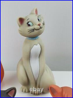 RARE Disney Aristocats Set of 5 Soft Rubber 6 Squeak Bath Toy Figures Vintage