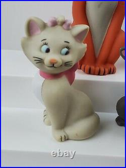 RARE Disney Aristocats Set of 5 Soft Rubber 6 Squeak Bath Toy Figures Vintage