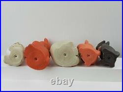 RARE Disney Aristocats Set of 5 Soft Rubber 6 Squeak Bath Toy Figures Vintage