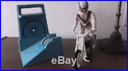 RARE Ideal Evel Knievel Stunt Cycle Toy Motorcycle Blue Gyro Energizer Figure