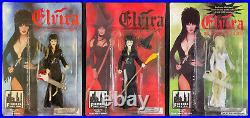 RARE VINTAGE Figures Toy Co #001, #002, #003 Elvira Action Figures UNPUNCHED MIP