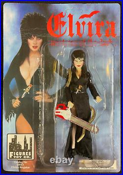 RARE VINTAGE Figures Toy Co #001, #002, #003 Elvira Action Figures UNPUNCHED MIP