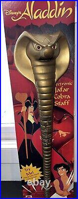RARE VTG 1990s Disney Aladdin Jafar Cobra Staff Hissing Snake Sound Eyes Glow