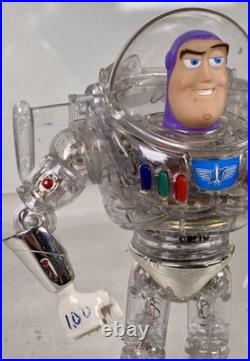 RARE Vintage Toy Story Interstellar Buzz Lightyear Clear/Chrome Thinkway