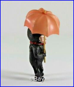 Rare Antique Celluloid Felix the Cat with Pink Umbrella Rattle Figure