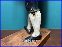 Rare Issmayer Polychrome Tole Tinplate Clock Salesman Figure 1850's German Toy