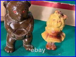 Rare Lansing Slik Toys Slik-Ite Goldilocks & 3 Bears Composition Figures in Box Rare Lansing Slik Toys Slik-Ite Goldilocks & 3 Bears Composition Figures in Box