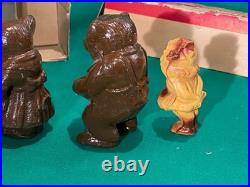 Rare Lansing Slik Toys Slik-Ite Goldilocks & 3 Bears Composition Figures in Box