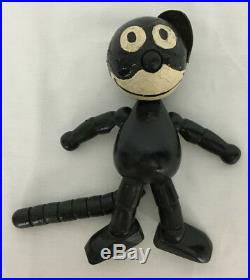 Rare Vintage 1922 Pat Sullivan Felix The Cat 8in Wood Jointed Figure Toy