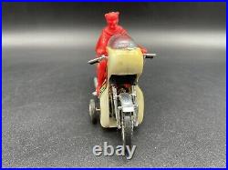 Rare Vintage 1970's Red Plastic Mold Batman Figure On Batcycle Motorcycle Toy#mf