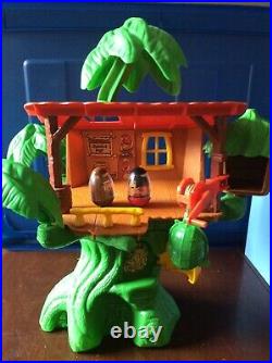 Rare Vintage 1976 Hasbro Weebles Tarzan Jungle Hut Near Complete with Box Figures