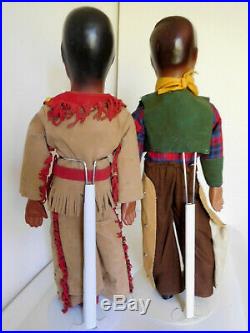 Rare! Vintage 20 Lone Ranger & Tonto Composition Figures Dolls All Original