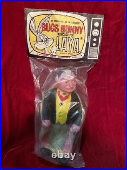 Rare Vintage Munsters Squeak Squeeze Rubber Dolls (4)-Bugs Bunny LAYA Spain. New