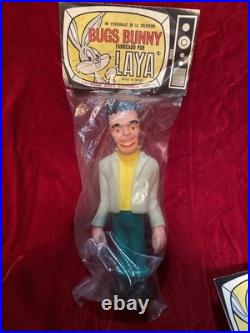 Rare Vintage Munsters Squeak Squeeze Rubber Dolls (4)-Bugs Bunny LAYA Spain. New