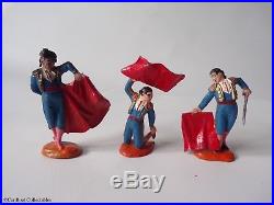 Reamsa or Jecsan Bullfighting Figure Set, Vintage Plastic Toy Soldiers Matador