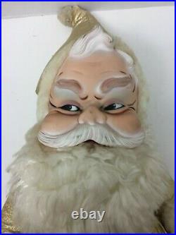 Rushton Star Creation Santa Doll Gold Rubber Face Toy 24 Christmas Vintage