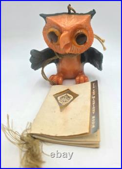 Russ Berrie Twiggy Oily Jiggler Owl 1960s Rubber Figure W Alpha Theta Booklt VTG