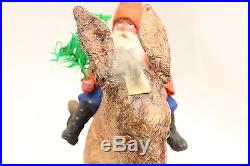 Santa on Donkey 1920's German Wind-Up Toy Excellent Vintage Condition
