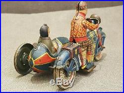 Scarce Ingap Wind-Up Motorcycle & Sidecar with 2 Figures, Italy, 1934
