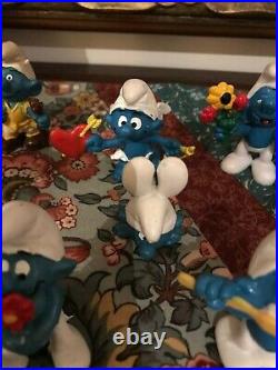 Schleich Peyo Vintage 1970's 1980s SMURF Rubber Toy Figures Lot of 10 Smurfs