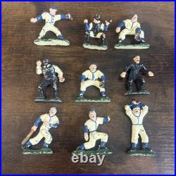 Set of 9 1930-40s Vintage Baseball Player Lead Mini Figures Very Rare