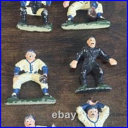 Set of 9 1930-40s Vintage Baseball Player Lead Mini Figures Very Rare