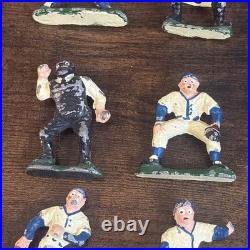 Set of 9 1930-40s Vintage Baseball Player Lead Mini Figures Very Rare